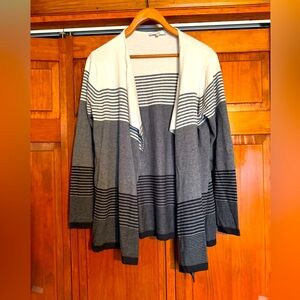 Gray and off white cardigan. Size L